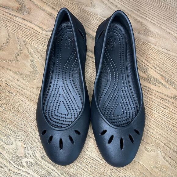 CROCS Kelli Black Ballet Flats Round Toe Slip On Comfort Shoes Women’s Size 10 - Picture 2 of 7